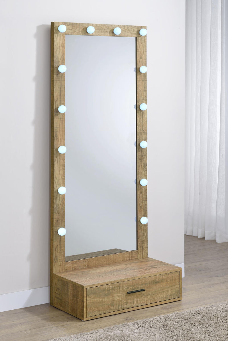 Spector 1-drawer Lighted Full-Length Floor Mirror Mango - detail 3
