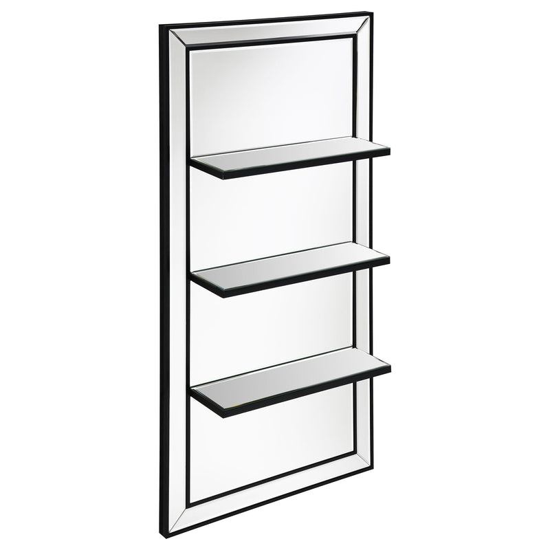 Oriel 24 x 47 Inch Rectangular 3-Shelf Wall Mirror Silver - alternate view