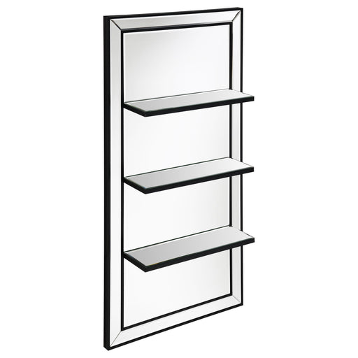 Oriel 24 x 47 Inch Rectangular 3-Shelf Wall Mirror Silver - alternate view
