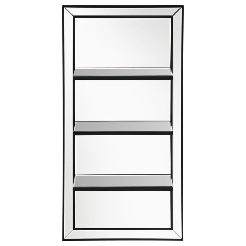 Oriel 24 x 47 Inch Rectangular 3-Shelf Wall Mirror Silver - detail 3