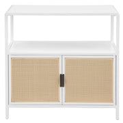 Amherst 2-door Radio Weave Cane Metal Accent Cabinet White - detail 3