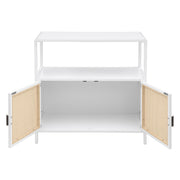 Amherst 2-door Radio Weave Cane Metal Accent Cabinet White - detail 4