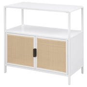 Amherst 2-door Radio Weave Cane Metal Accent Cabinet White - detail 5
