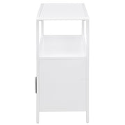 Amherst 2-door Radio Weave Cane Metal Accent Cabinet White - detail 6