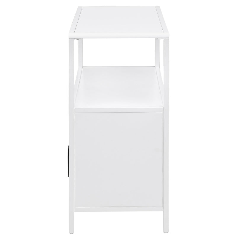 Amherst 2-door Radio Weave Cane Metal Accent Cabinet White - detail 6