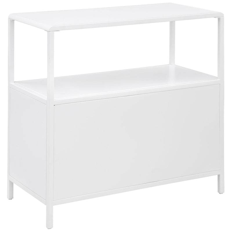Amherst 2-door Radio Weave Cane Metal Accent Cabinet White - detail 7