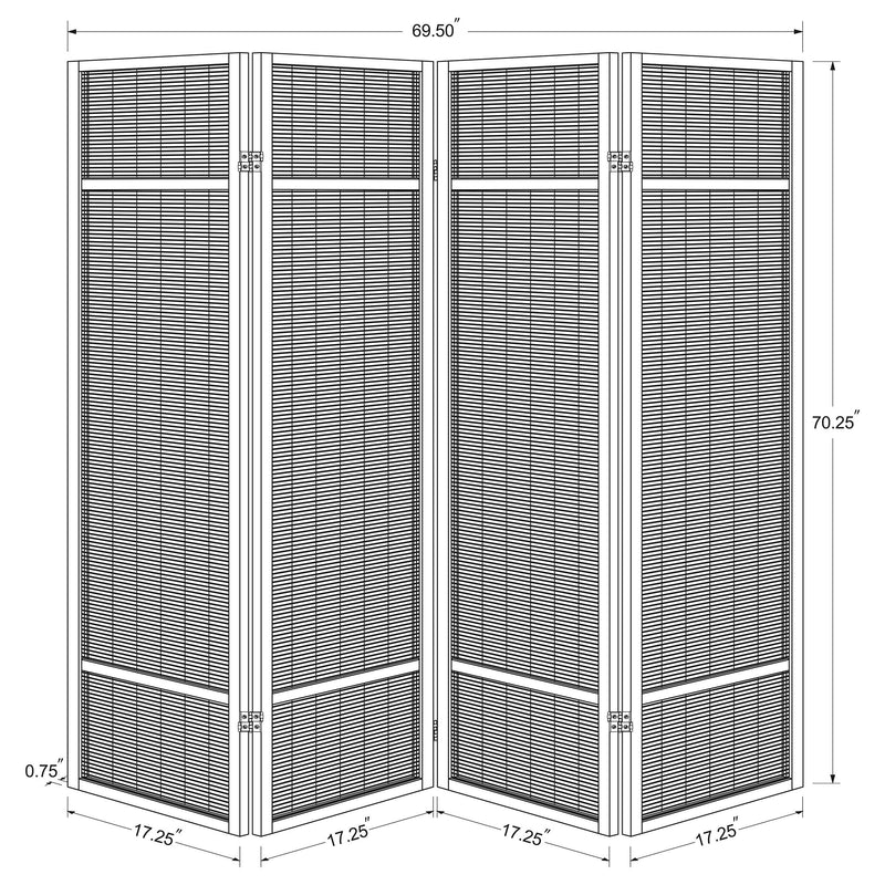 Pearce 4-panel Bamboo Room Divider Folding Screen