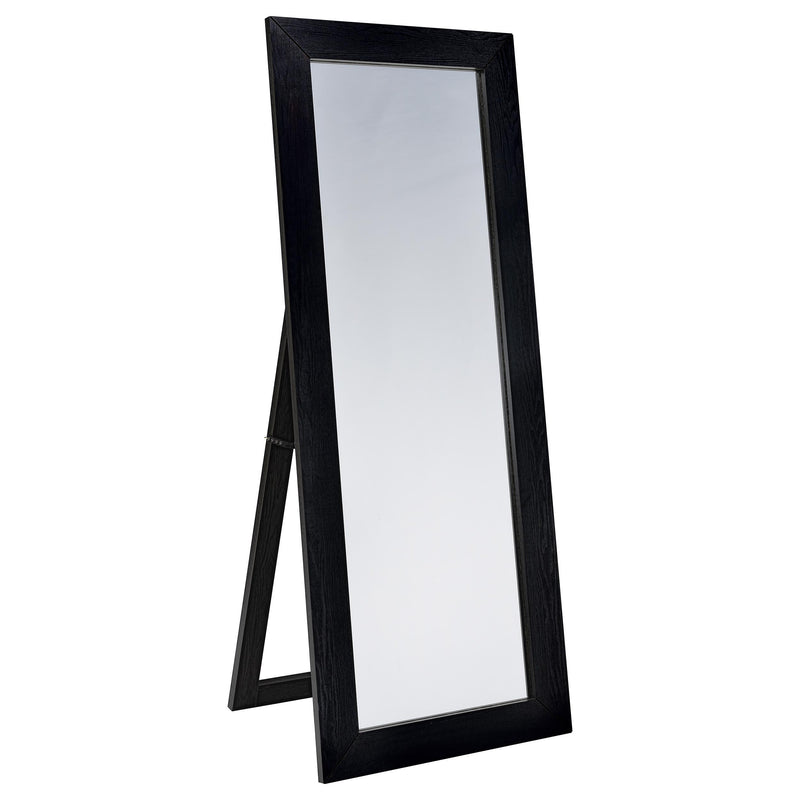 Cadence Tempered Glass Full Length Standing Mirror Black Oak - alternate view