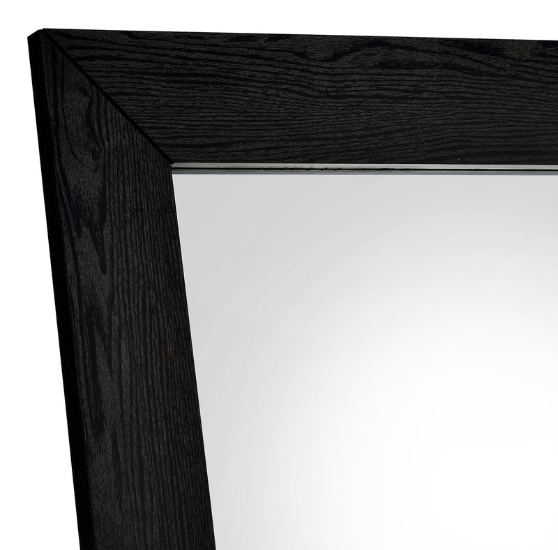 Cadence Tempered Glass Full Length Standing Mirror Black Oak - detail 5