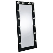 Zayan 32 x 71 Inch Floor Mirror LED Lighting Black Gloss - alternate view