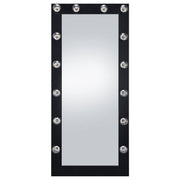 Zayan 32 x 71 Inch Floor Mirror LED Lighting Black Gloss - detail 4