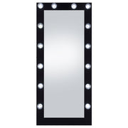 Zayan 32 x 71 Inch Floor Mirror LED Lighting Black Gloss - detail 5