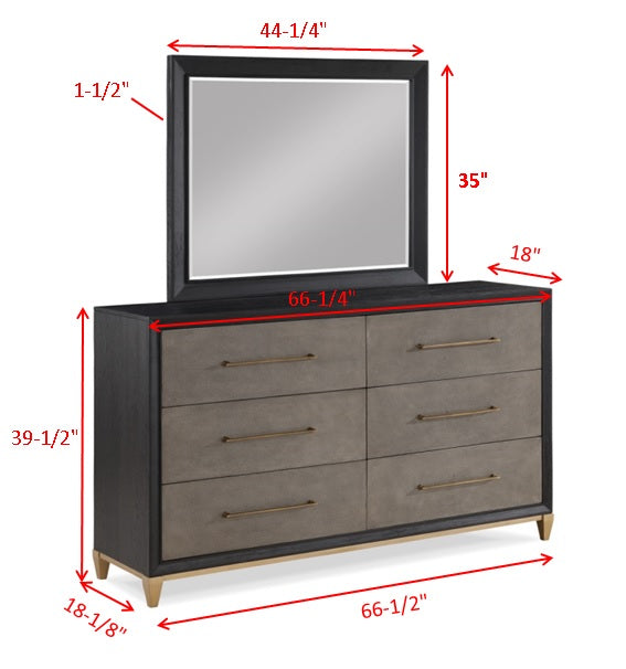 Crownmark Payson Bedroom Set Dresser and Mirror