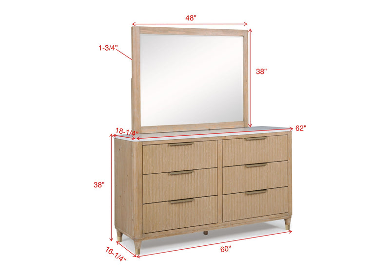 Crownmark Kara Dresser - Cerused Natural