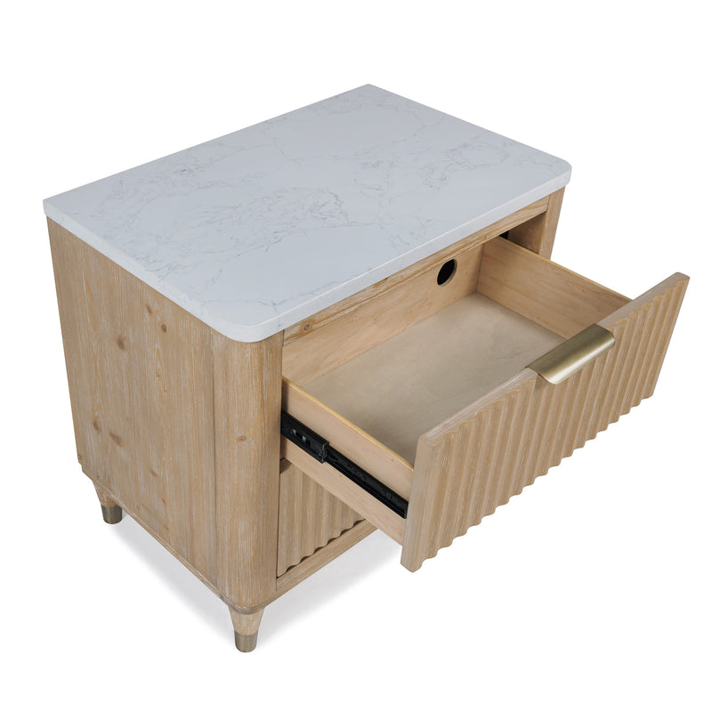 Crownmark Kara Nightstand - Cerused Natural
