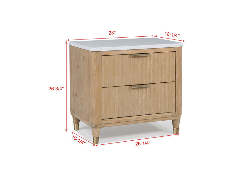 Crownmark Kara Nightstand - Cerused Natural