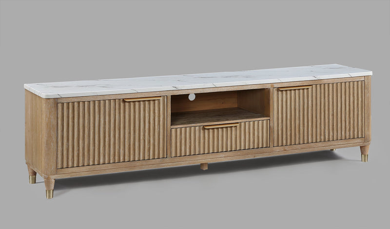 Crownmark Kara TV Stand - Cerused Natural