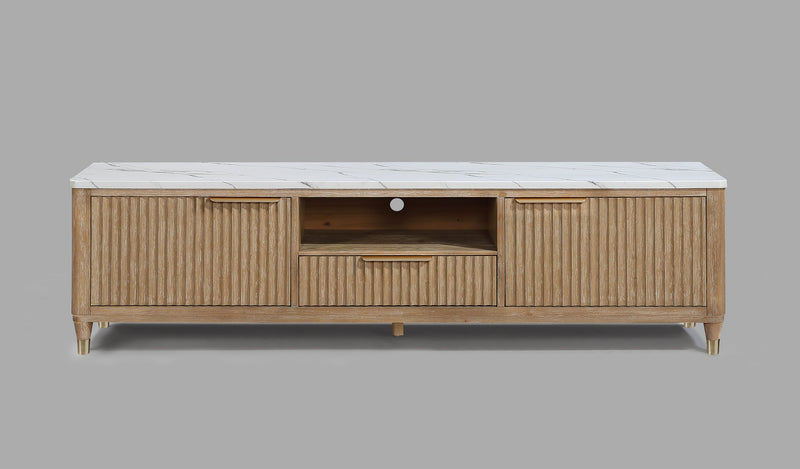 Crownmark Kara TV Stand - Cerused Natural