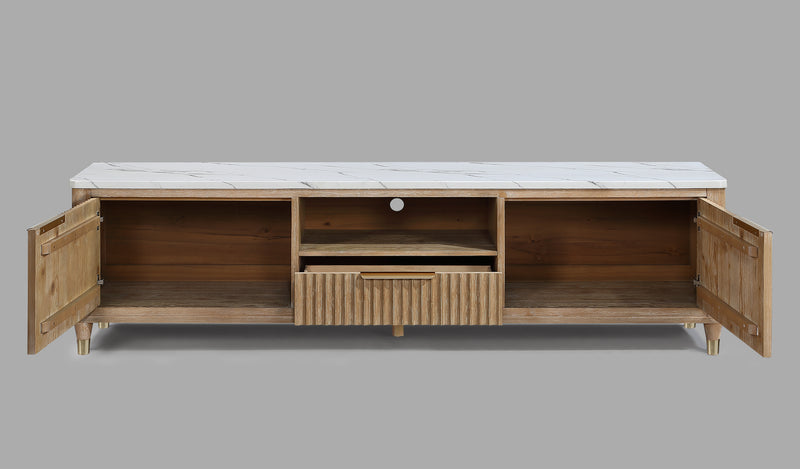 Kara TV Stand - Cerused Natural