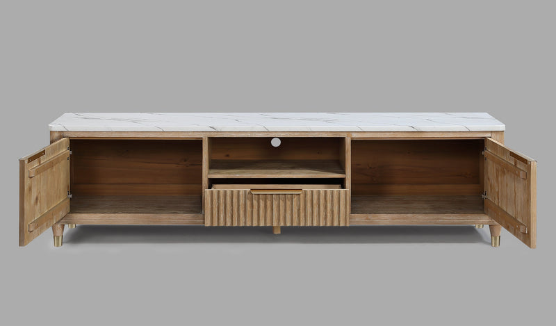 Crownmark Kara TV Stand - Cerused Natural