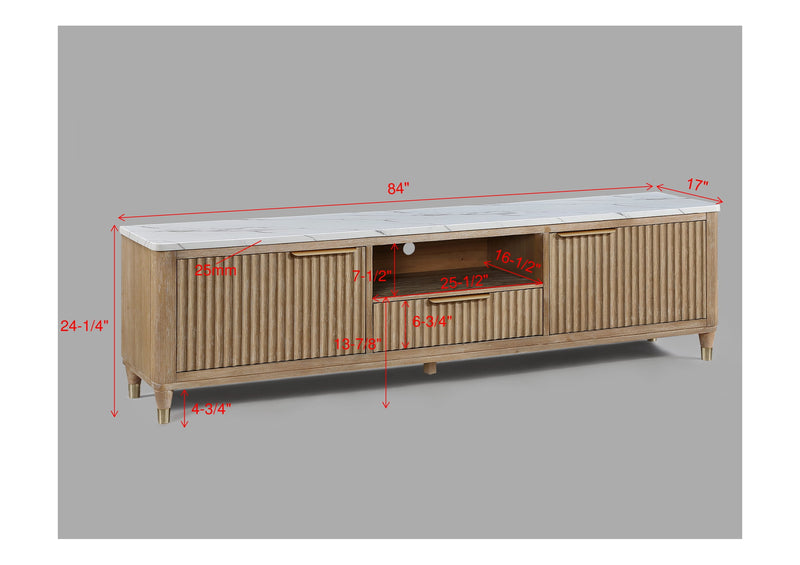 Kara TV Stand - Cerused Natural