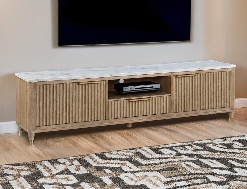 Crownmark Kara TV Stand - Cerused Natural