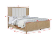 Crownmark Kara Bed - Cerused Natural
