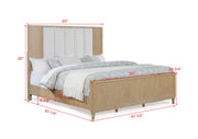 Crownmark Kara Bed - Cerused Natural