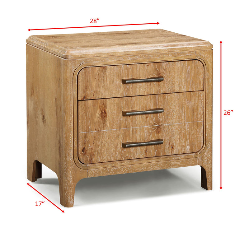 Crownmark Westcott Nightstand - Cerused Natural