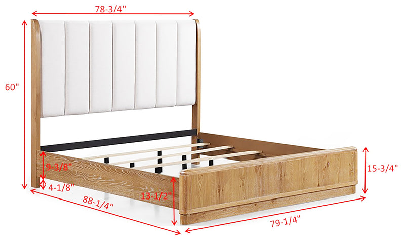 Crownmark Westcott Bed - Cerused Natural
