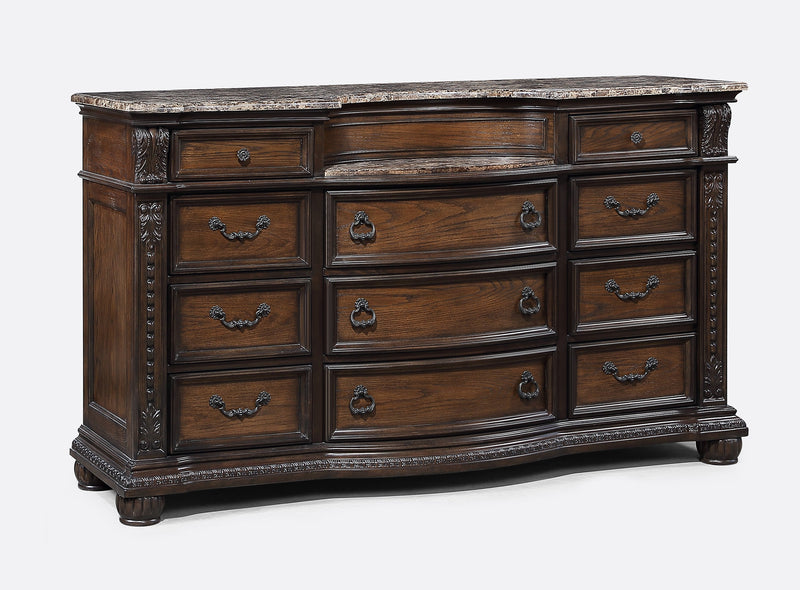 Crownmark Stanley Bedroom Set - Coffee Brown Dresser