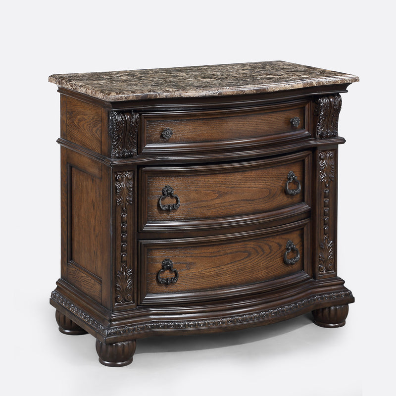 Crownmark Stanley Nightstand - Coffee Brown
