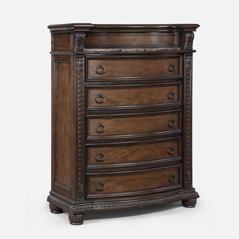 Crownmark Stanley Bedroom Set - Coffee Brown Chest