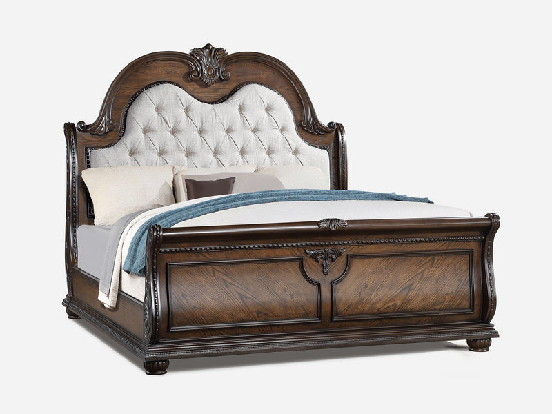 Crownmark Stanley Bedroom Set - Coffee Brown King Bed
