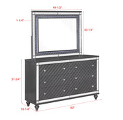 Crownmark Refino Bedroom Set Dresser and Mirror