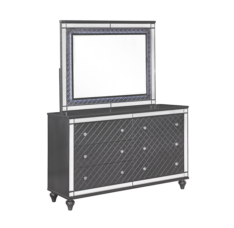 Crownmark Refino Bedroom Set Dresser and Mirror