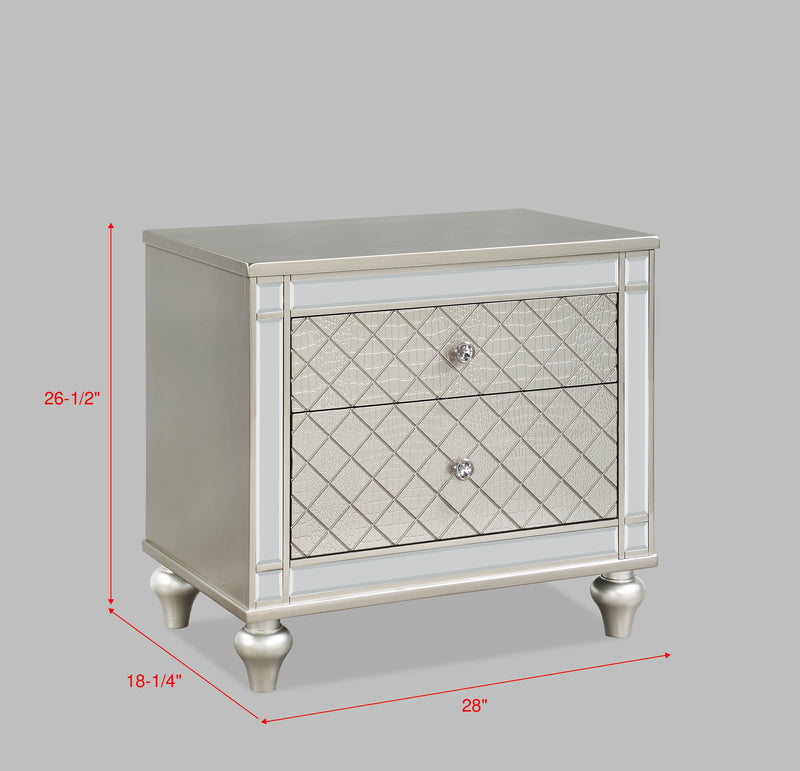 Crownmark Cristian Nightstand - Champagne