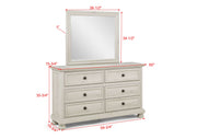 Crownmark Claribelle Bedroom Set - White Dresser and Mirror