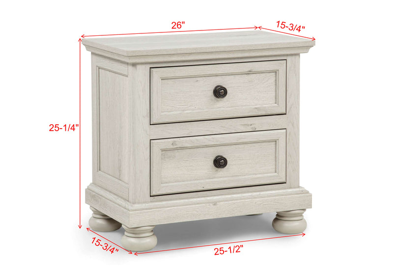 Claribelle Nightstand - White