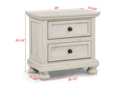 Crownmark Claribelle Bedroom Set - White Nightstand