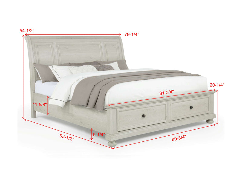 Crownmark Claribelle Storage Bed - White