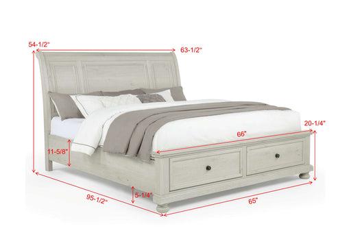 Crownmark Claribelle Storage Bed - White