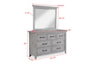 Crownmark Beckett Bedroom Set Dresser and Mirror