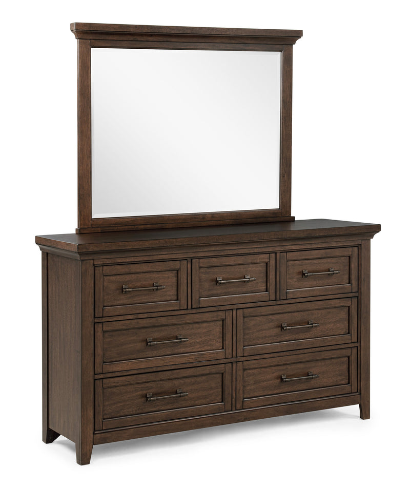 Crownmark Beckett Bedroom Set - Brown Dresser and Mirror