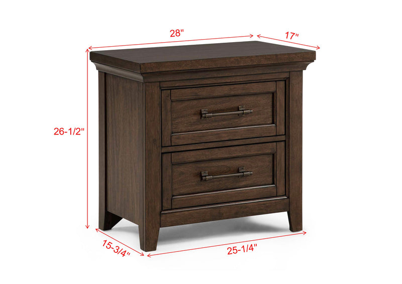 Crownmark Beckett Nightstand - Brown
