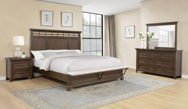 Crownmark Beckett Bedroom Set - Brown 4-Piece Bedroom Set