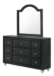 Crownmark Cameo Bedroom Set - Black Dresser and Mirror