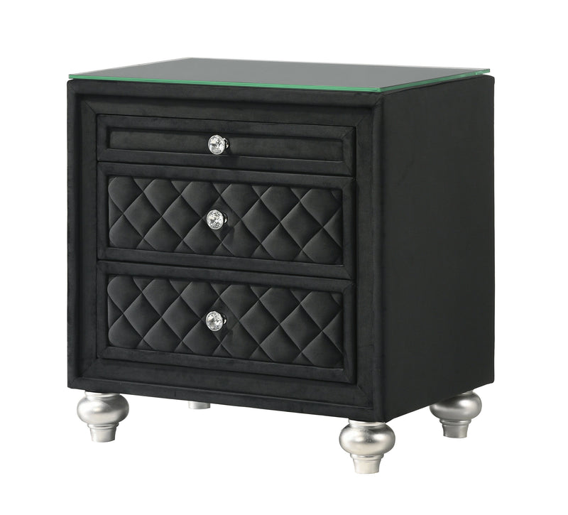 Crownmark Cameo Nightstand - Black
