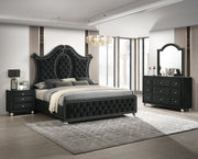 Crownmark Cameo Bedroom Set - Black 4-Piece Bedroom Set