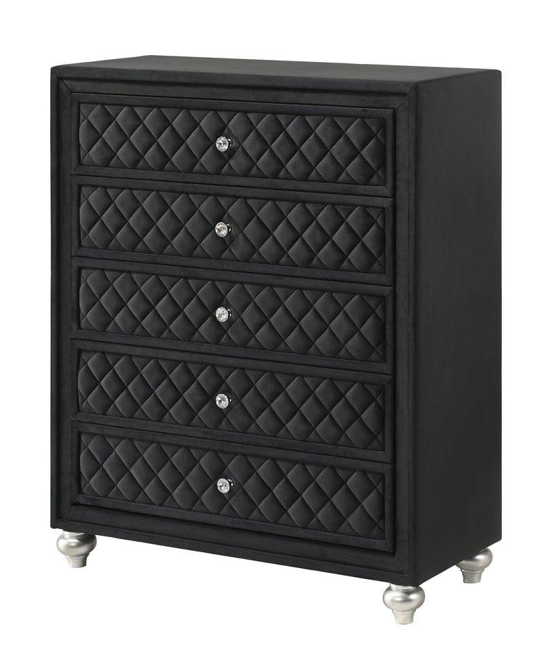 Crownmark Cameo Bedroom Set - Black Chest